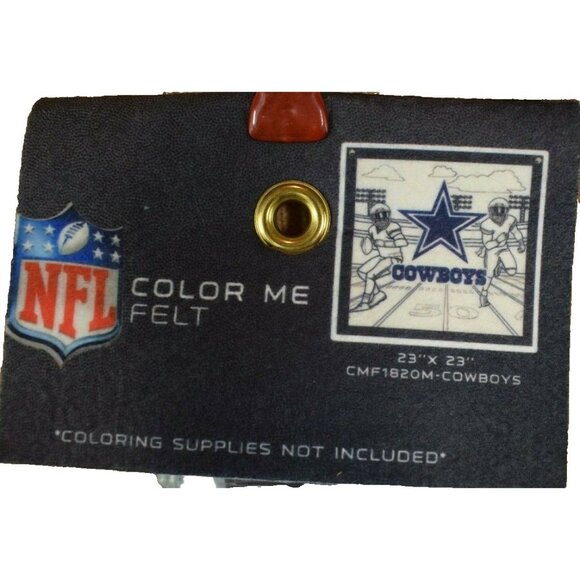 NFL Color Me Felt 23 x 23 Brass Grommet Banner Featuring Dallas Cowboys - Picture 3 of 4